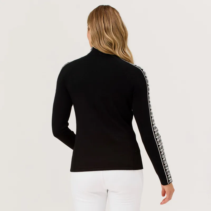 Krimson Klover Women's Slalom Zip Neck Sweater in Black-2