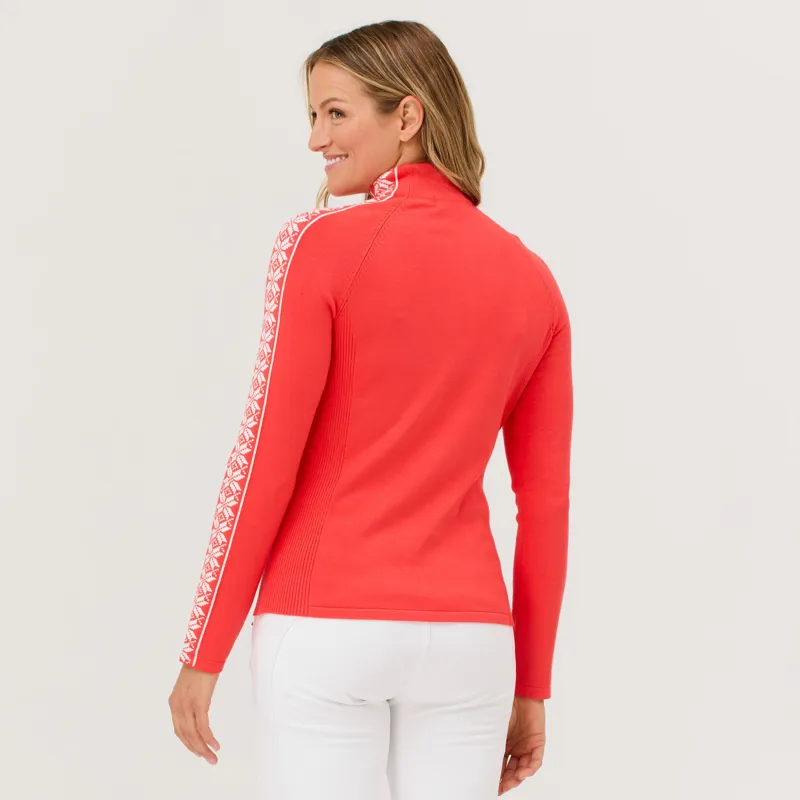 Krimson Klover Women's Slalom Zip Neck Sweater in Radiant Red-2