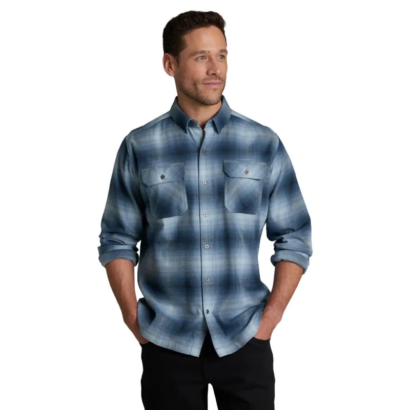Kuhl Dillingr Flannel Long Sleeve Shirt in Faded Denim