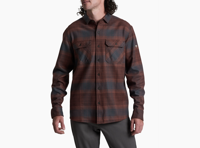 Kuhl Rydr Flannel Long Sleeve in Red Onyx