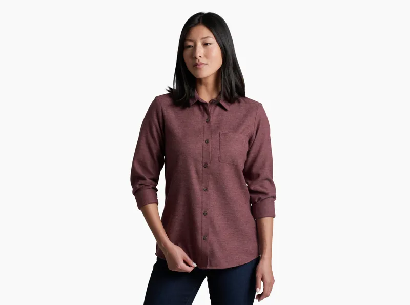 Kuhl Women's Whisper Flannel Shirt in Raisin