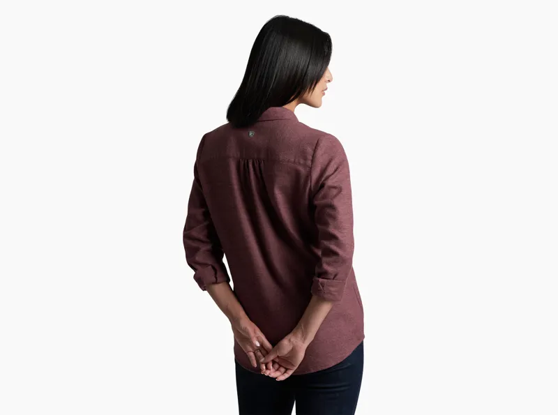Kuhl Women's Whisper Flannel Shirt in Raisin-1