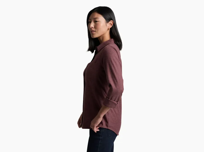 Kuhl Women's Whisper Flannel Shirt in Raisin-2