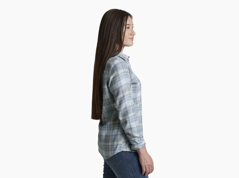 Kuhl Women's Whisper Flannel Shirt in Winter Sky-2