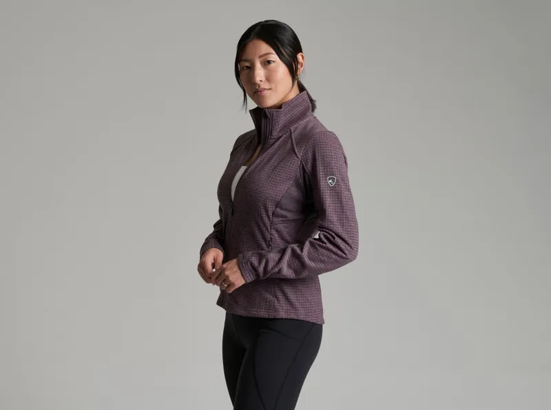 Kuhl Women's Reactiv Grid Full Zip in Winter Berry-1