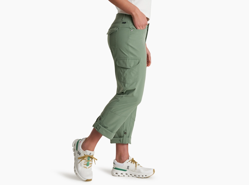 Kuhl Women's Freeflex Roll-Up Pant in Slate Green-2