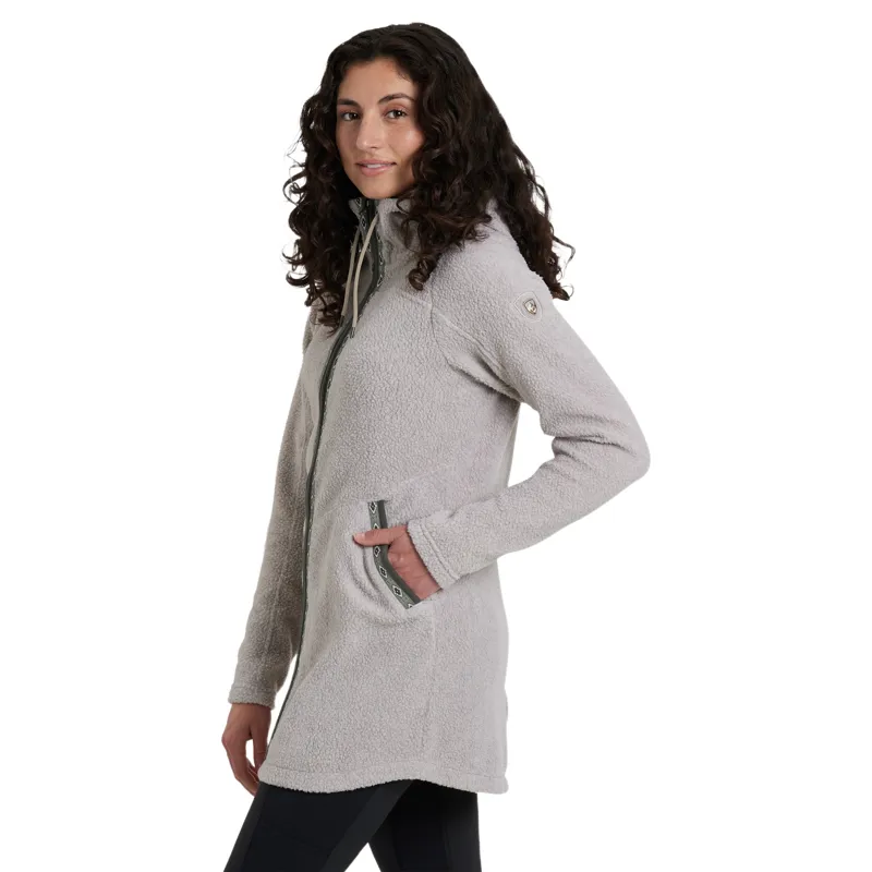 Kuhl Women's Hygge Long Fleece Jacket in Natural-2