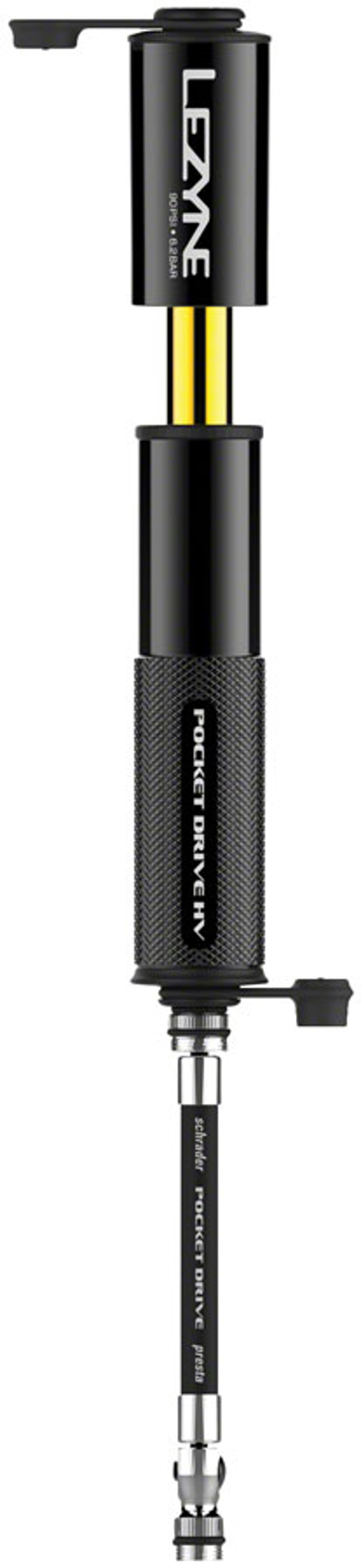Lezyne Pocket Drive HV Frame Pump in Gloss Black-1