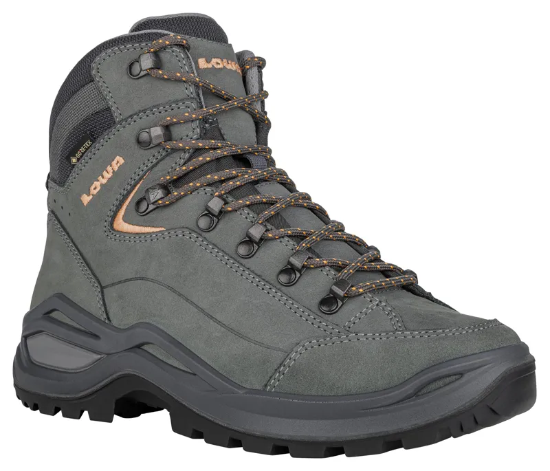 Lowa Women's Renegade EVO GTX Mid in Graphite/Apricot in Wide-1
