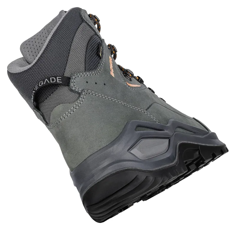Lowa Women's Renegade EVO GTX Mid in Graphite/Apricot in Wide-3