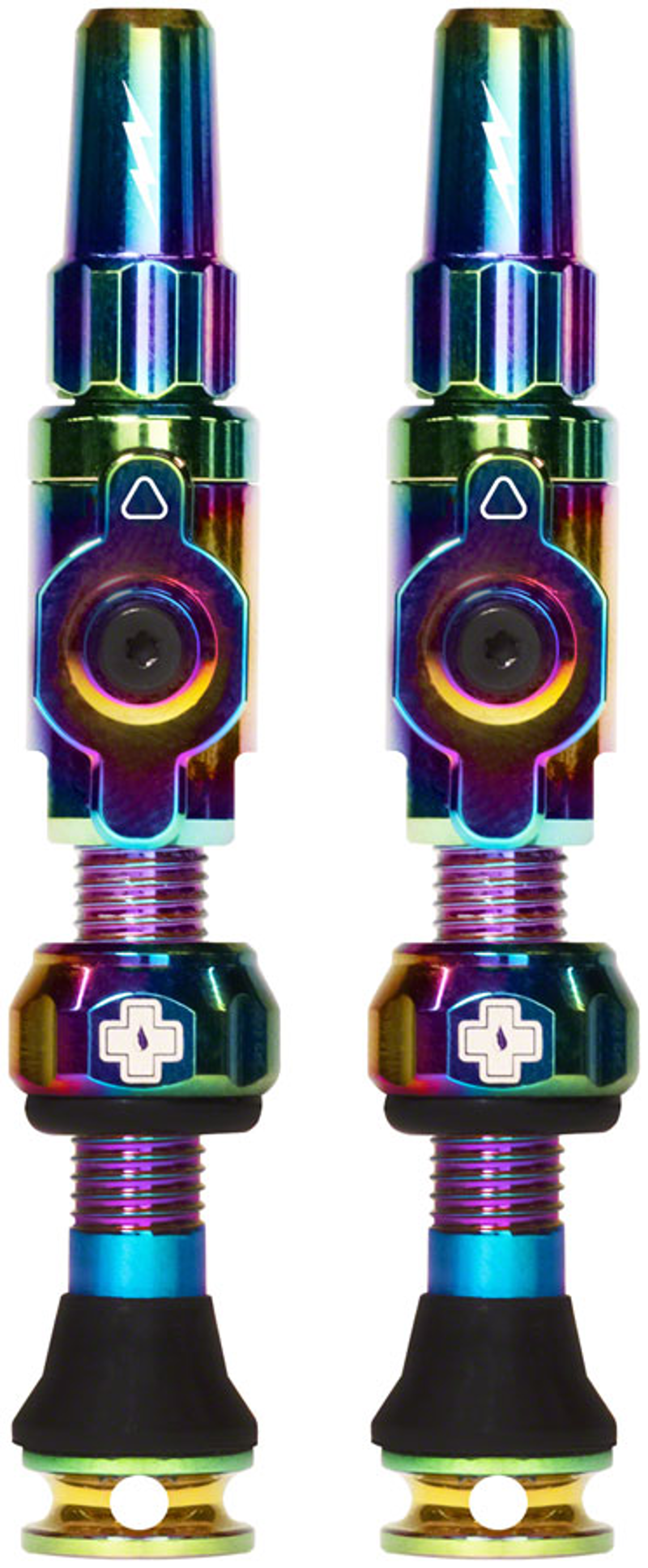 Muc-Off Big Bore Lite Tubeless Valve Stems Medium 35mm in Iridescent-1