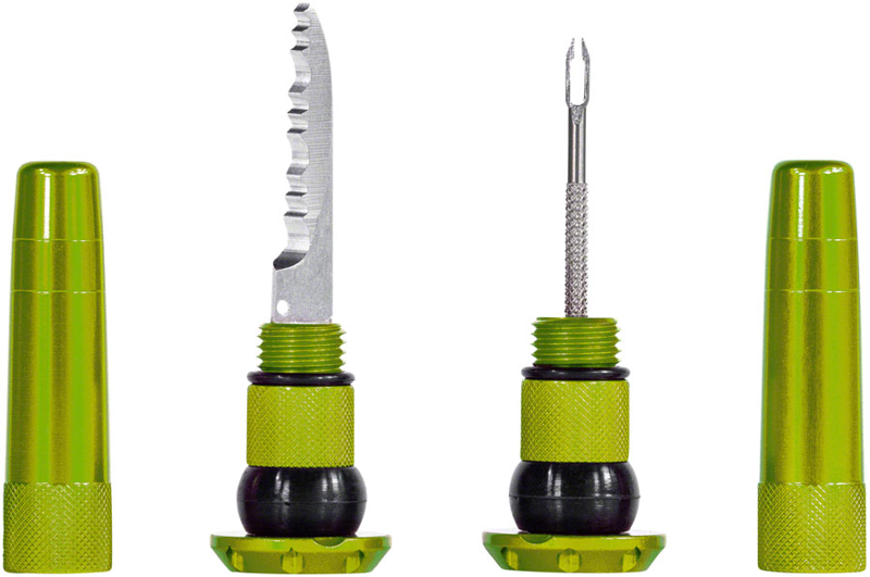 Muc-Off Stealth Tubeless Puncture Plugs Bar-End Mount Pair in Green-1