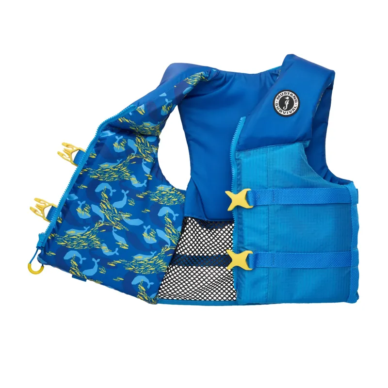 Mustang Survival Youth Rev Foam Vest in Blue/Yellow-1