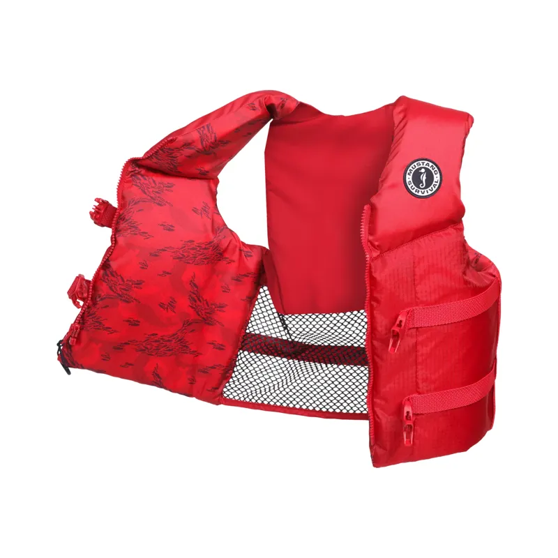 Mustang Survival Youth Rev Foam Vest in Red-1