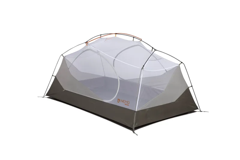 Nemo Aurora 2P Backpacking Tent with Footprint in Fog and Smokey Olive