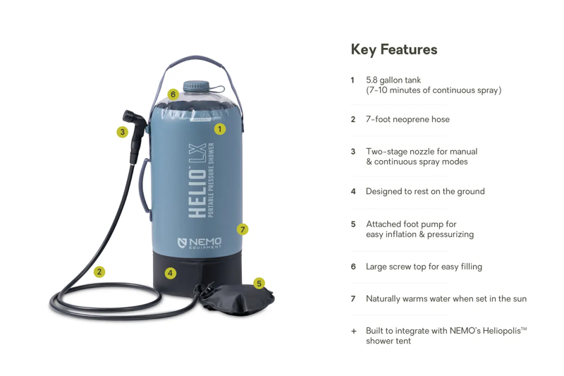 Nemo Helio LX Portable Pressure Shower-1