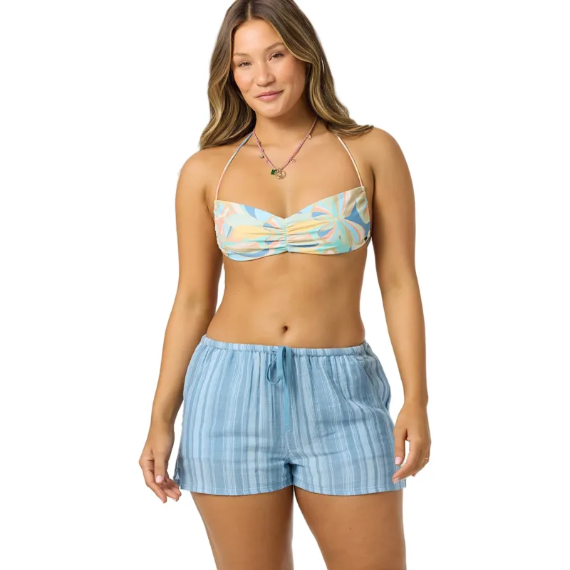 O'Neill Clothing Women's Brenda Waves Stripe Short in Chambray Blue-2