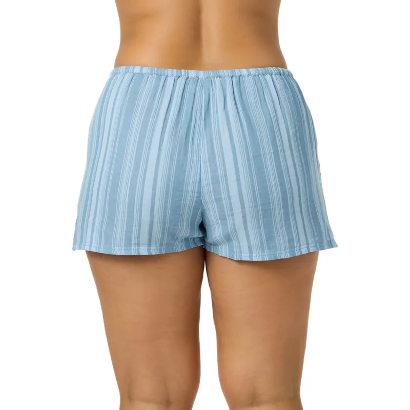 O'Neill Clothing Women's Brenda Waves Stripe Short in Chambray Blue-7