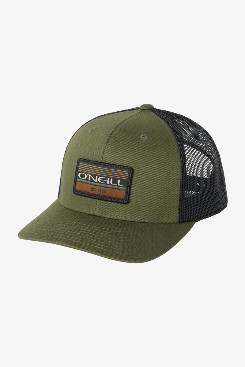 O'Neill Clothing Headquarters Trucker Hat in Dark Olive