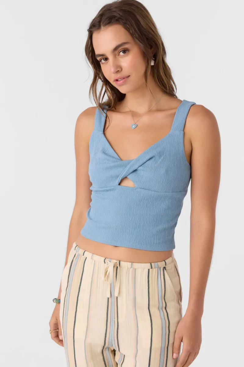 O'Neill Clothing Women's Jayde Knit Tank in Faded Denim-2