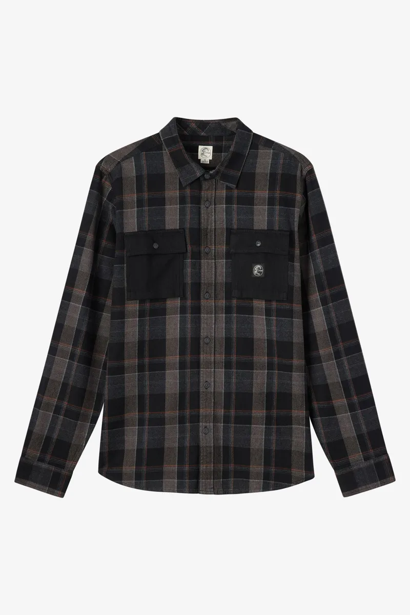 O'Neill Clothing O'Riginals Clashed Flannel Shirt in Black