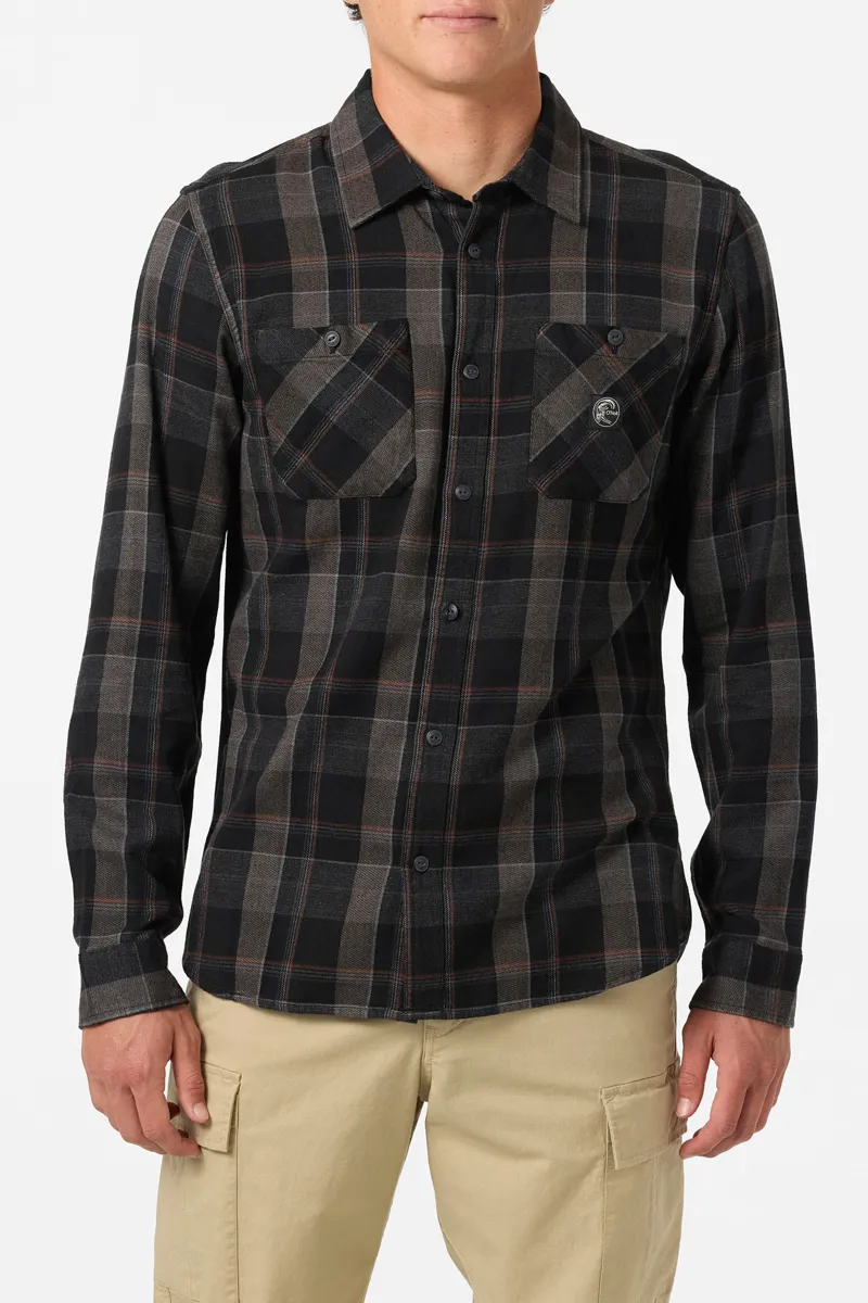 O'Neill Clothing O'Riginals Clashed Flannel Shirt in Black-1