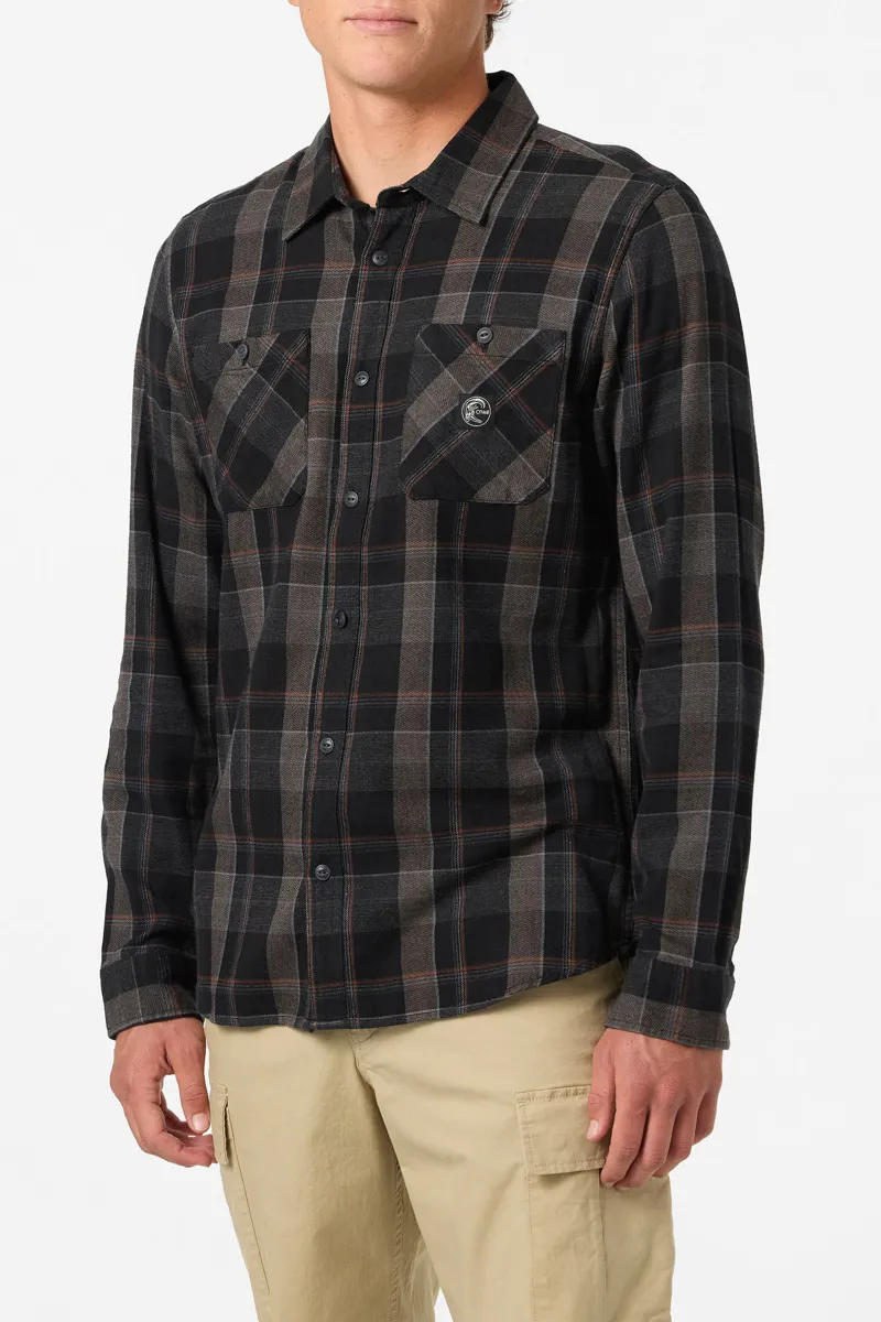 O'Neill Clothing O'Riginals Clashed Flannel Shirt in Black-2