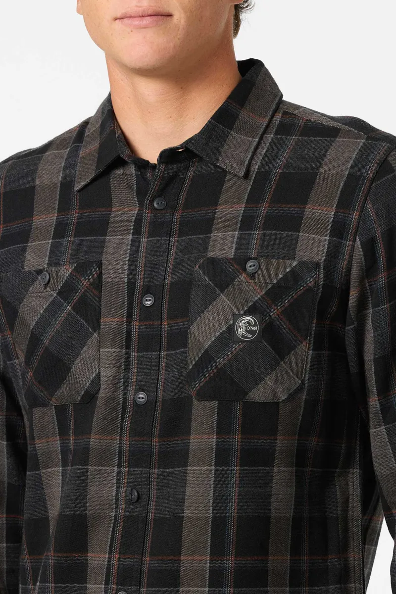 O'Neill Clothing O'Riginals Clashed Flannel Shirt in Black-4