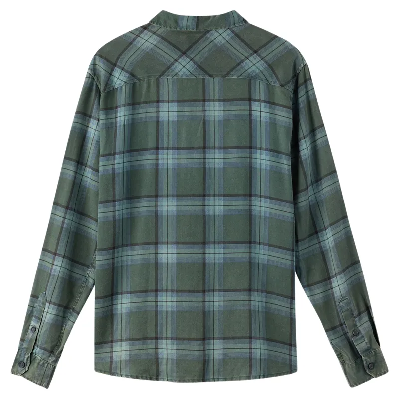 O'Neill O'Riginals Printed Flannel Long Sleeve Shirt in Hunter Green-1