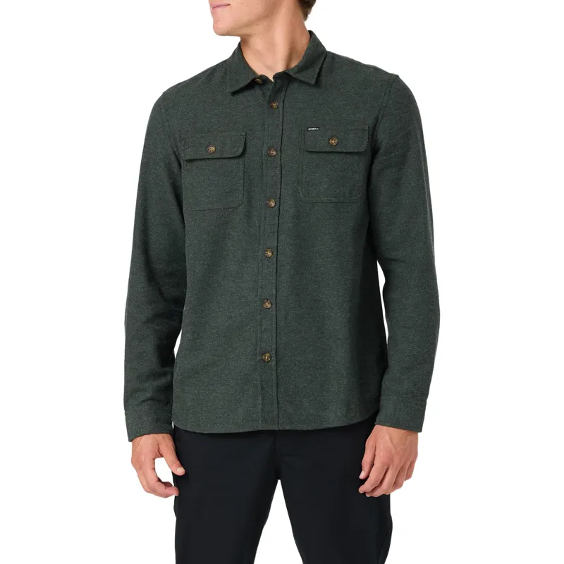 O'Neill Regent Flannel Long Sleeve Shirt in Hunter Green-2