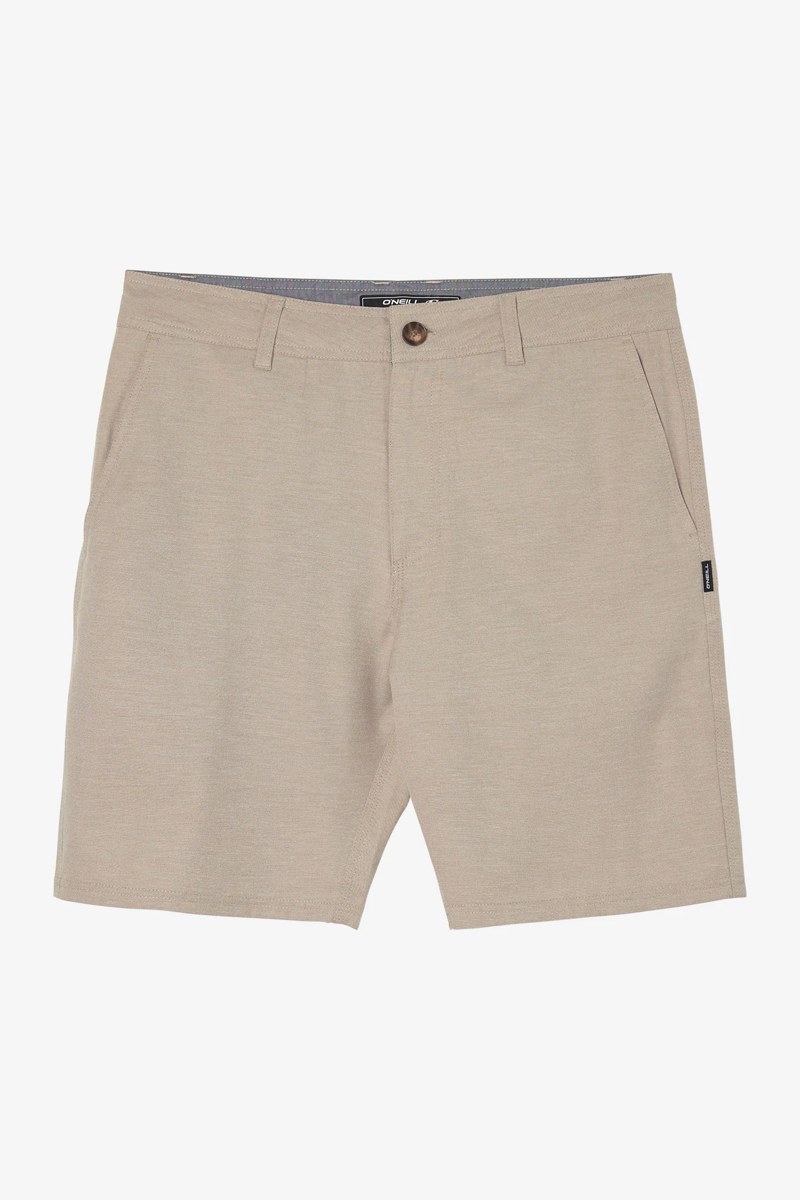 O'Neill Clothing Reserve Light Check 19 Hybrid Short in Dark Khaki