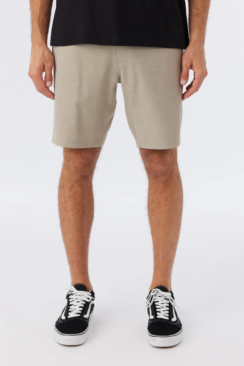 O'Neill Clothing Reserve Light Check 19 Hybrid Short in Dark Khaki-1