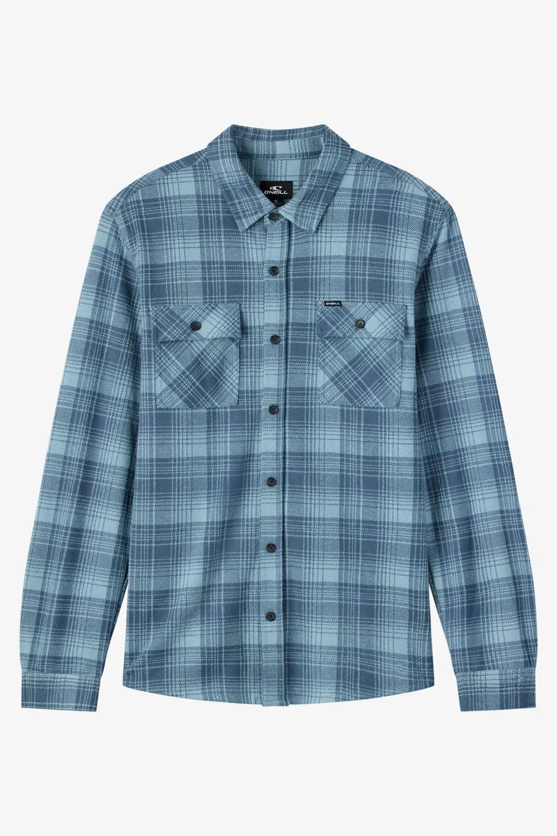 O'Neill Clothing Sutton Knit Plaid Shirt in Citadel