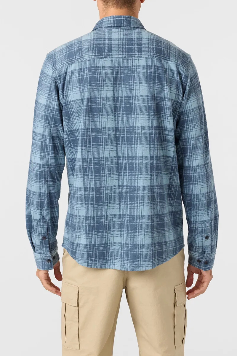 O'Neill Clothing Sutton Knit Plaid Shirt in Citadel-2