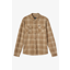 O'Neill Clothing Sutton Knit Plaid Shirt in Dark Khaki Beige