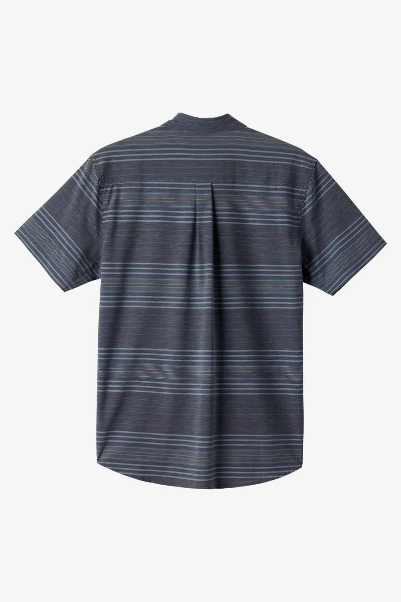O'Neill Clothing TRVLR UPF Traverse Stripe Short Sleeve Shirt in Black-1