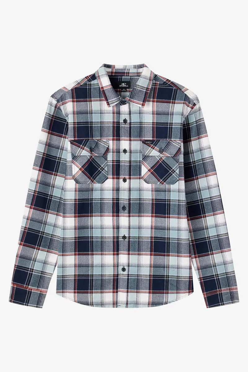 O'Neill Clothing Winslow Plaid Flannel Shirt in Navy
