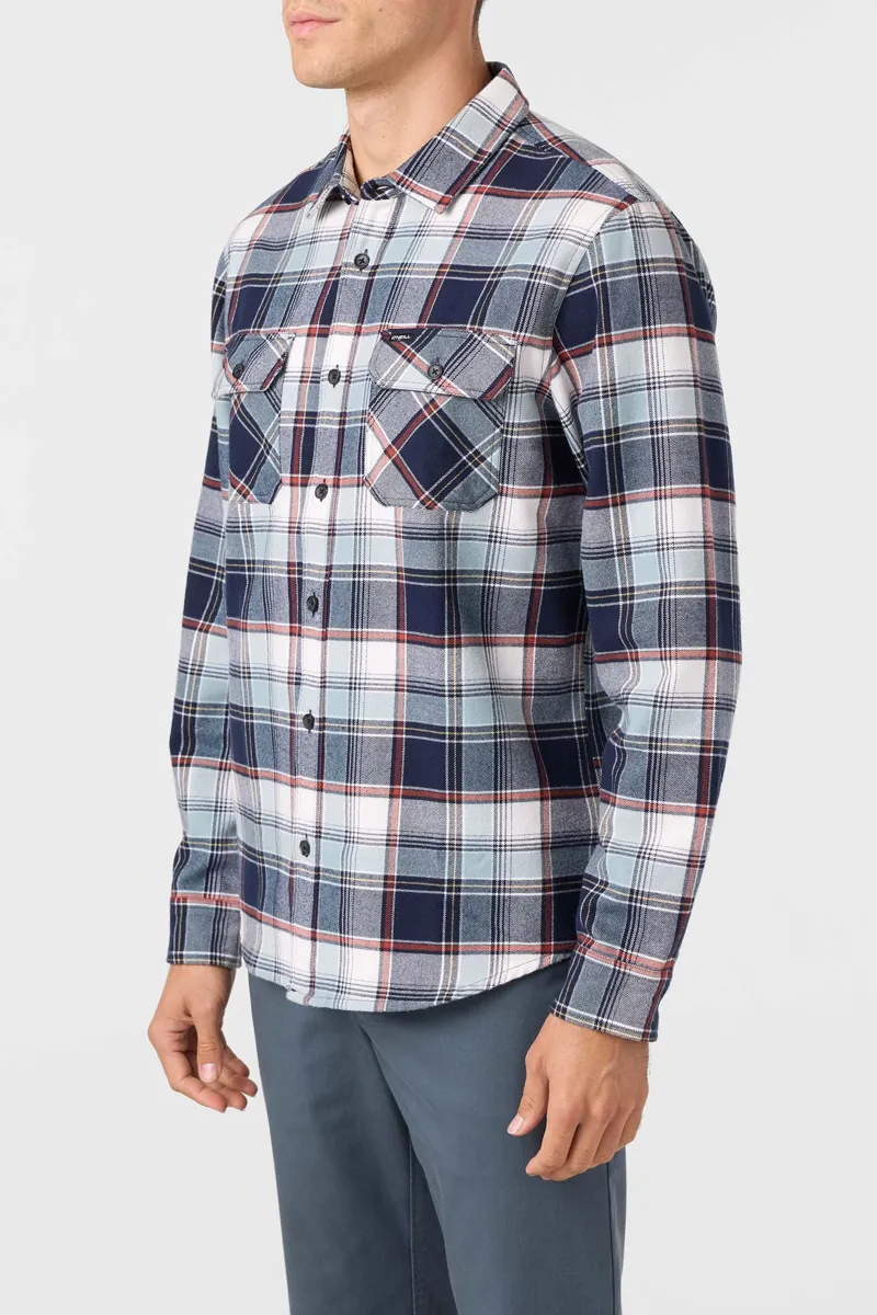 O'Neill Clothing Winslow Plaid Flannel Shirt in Navy-2