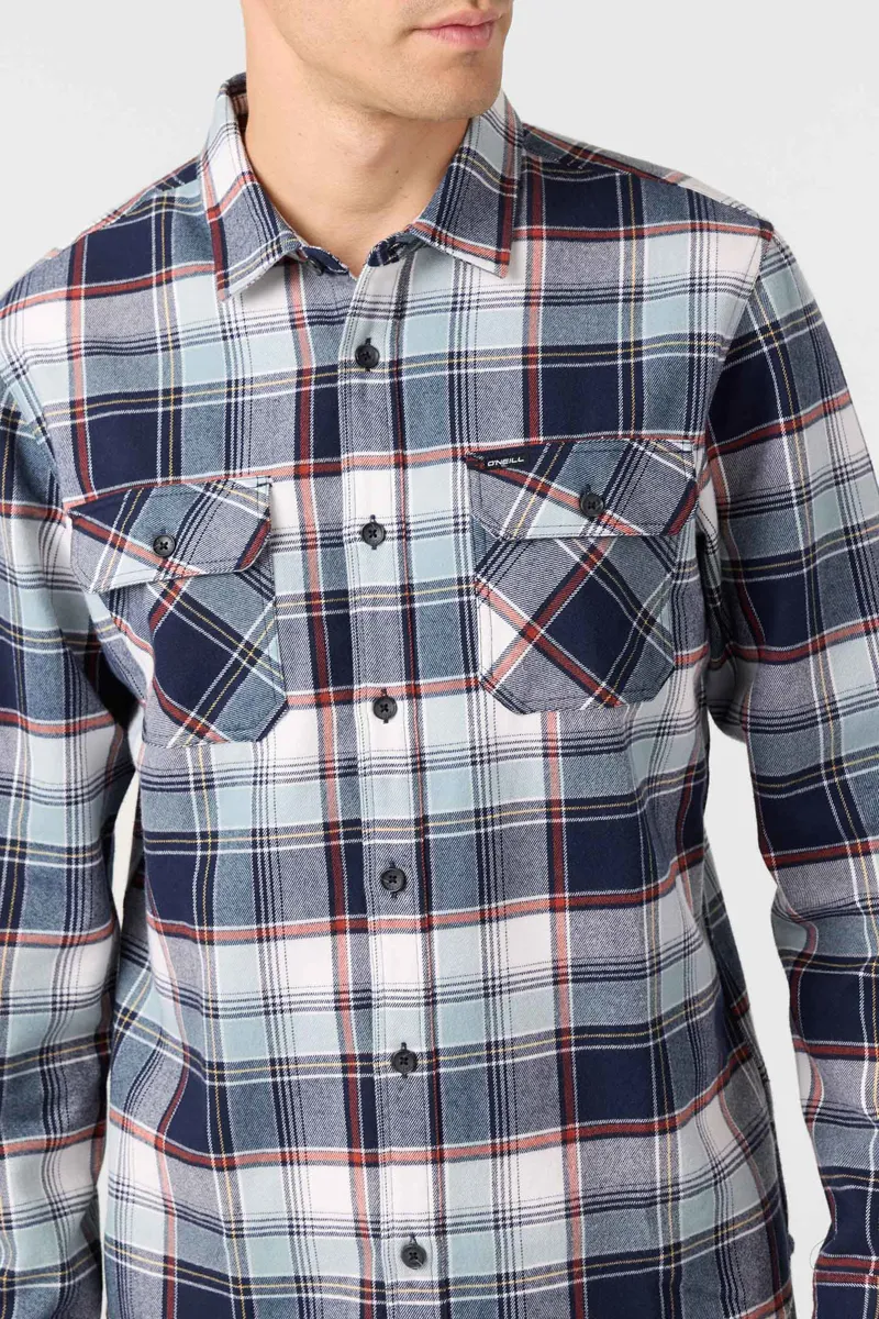 O'Neill Clothing Winslow Plaid Flannel Shirt in Navy-4