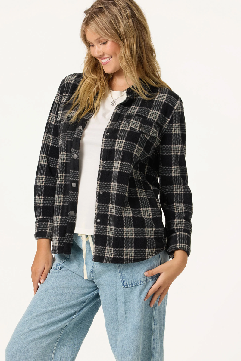 O'Neill Clothing Women's Zuma Superfleece Top in Black-2