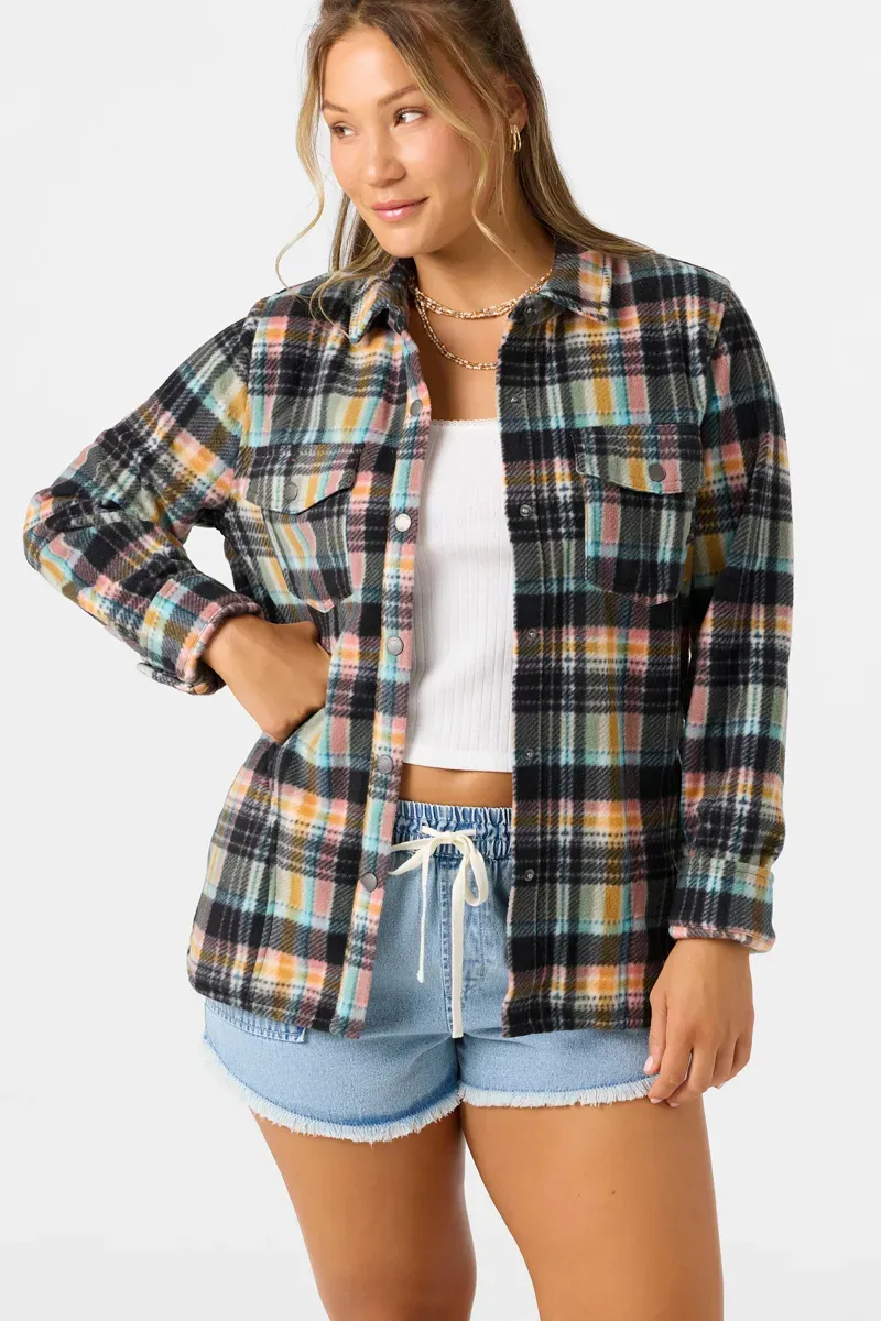 O'Neill Clothing Women's Zuma Superfleece Top in Sea Spray