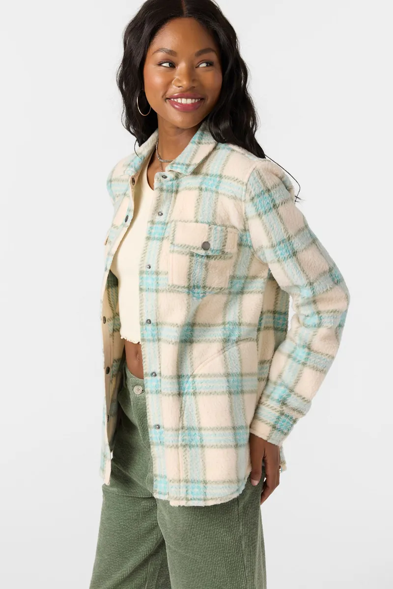 O'Neill Clothing Women's Zuma High Pile Top in Nile Blue-2