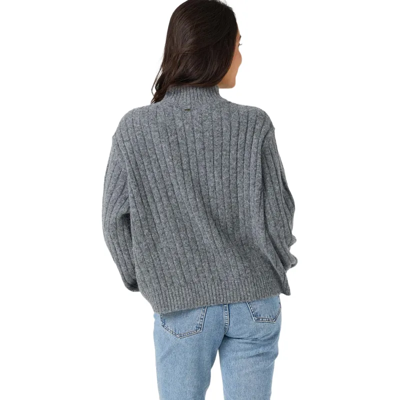 O'Neill Women's Cypress Mockneck Sweater in Charcoal-4