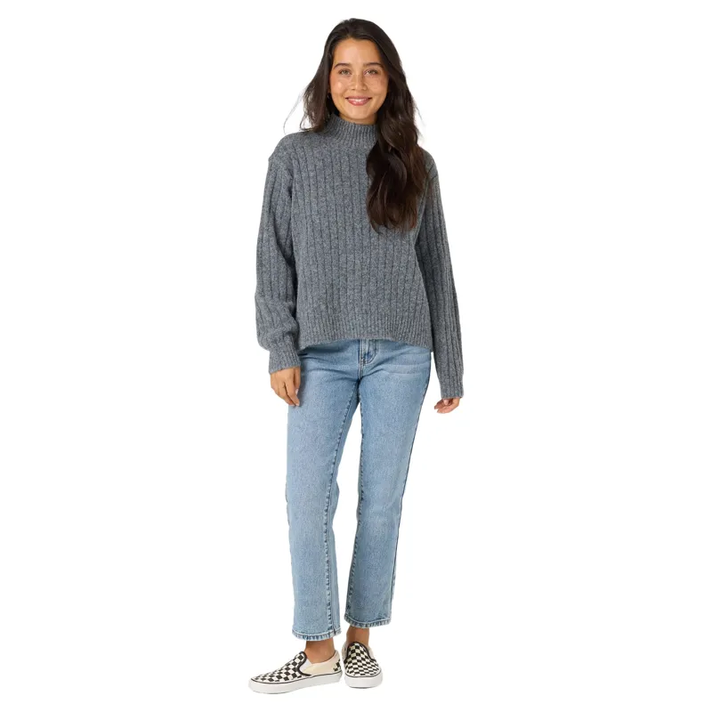 O'Neill Women's Cypress Mockneck Sweater in Charcoal-1