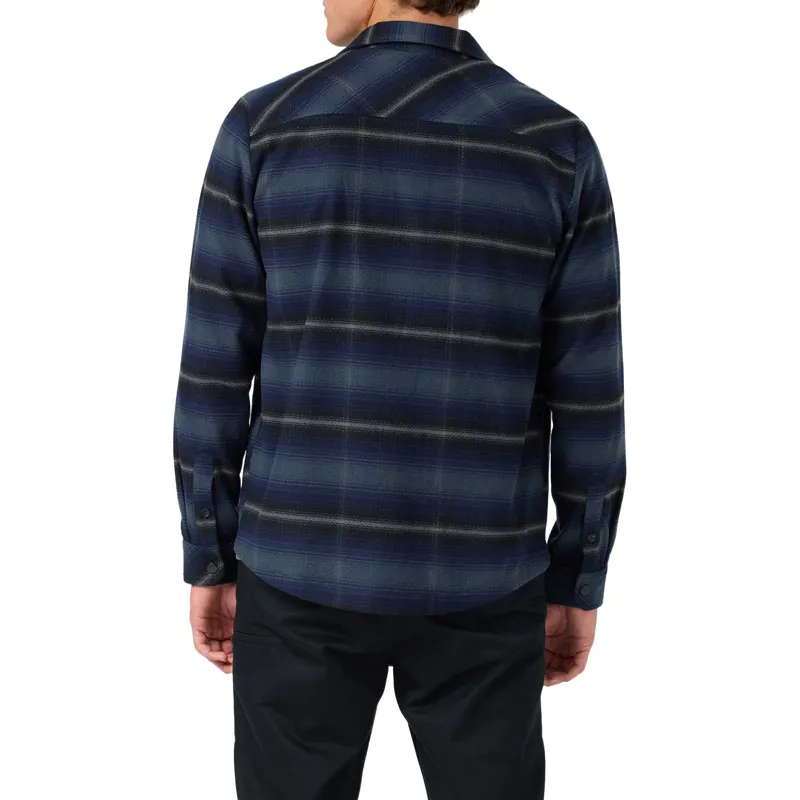 O'Neill Glacier Yarn Dye Flannel Long Sleeve Shirt in Dark Slate-3