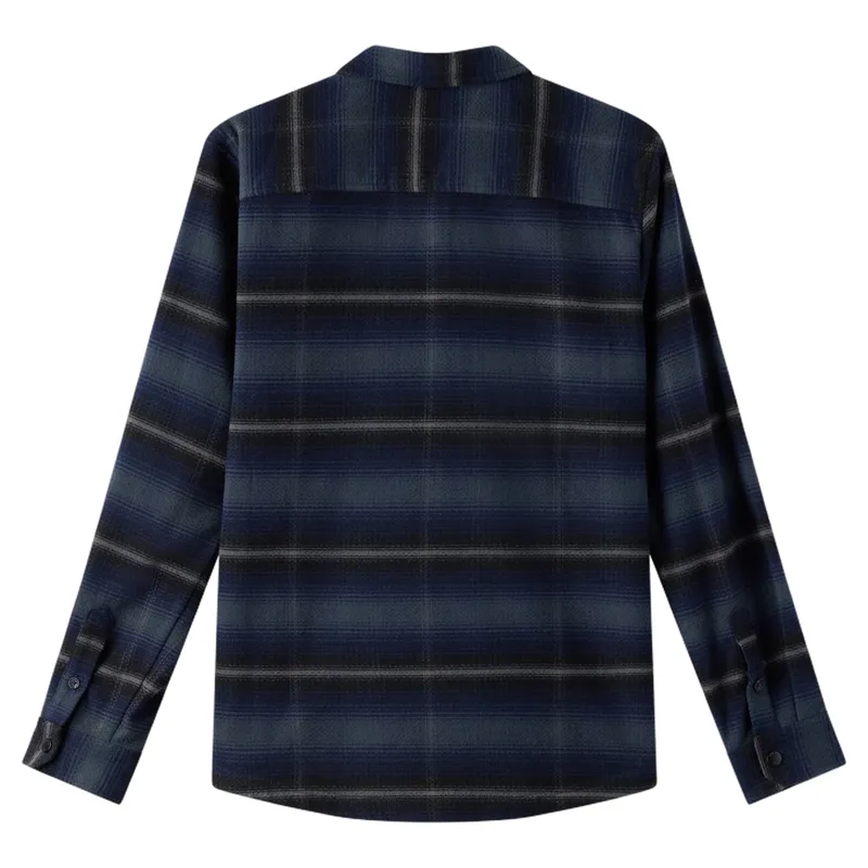 O'Neill Glacier Yarn Dye Flannel Long Sleeve Shirt in Dark Slate-5
