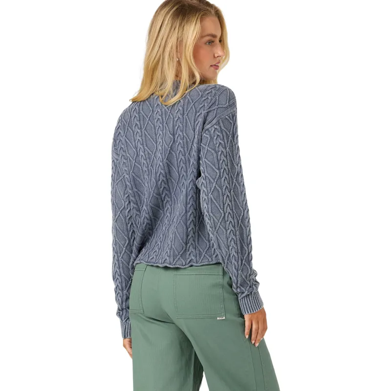 O'Neill Women's O'Riginals Misha Cable Knit Sweater Nightshadow Blue-4