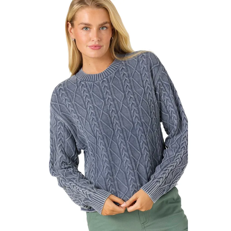 O'Neill Women's O'Riginals Misha Cable Knit Sweater Nightshadow Blue-5