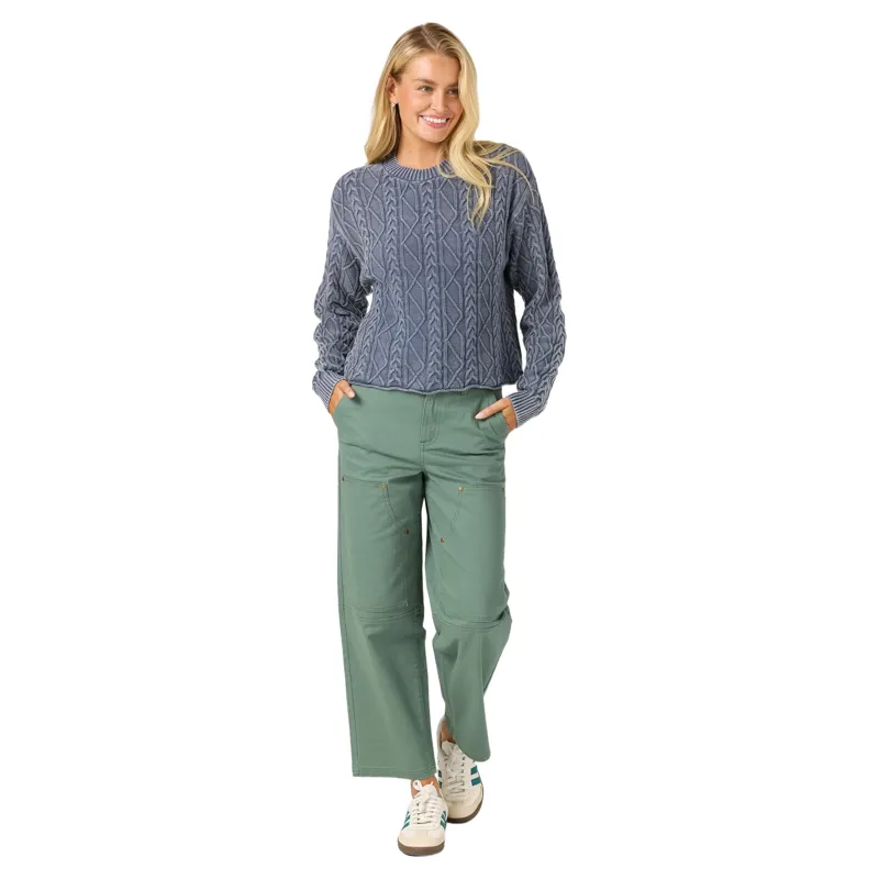 O'Neill Women's O'Riginals Misha Cable Knit Sweater Nightshadow Blue-1