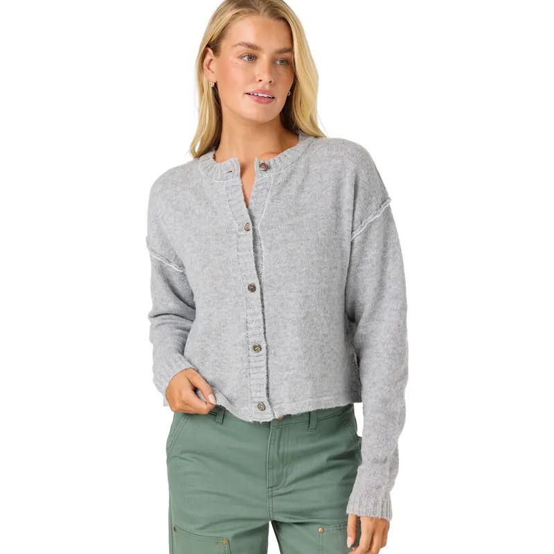 O'Neill Women's O'Riginals Calder Long Sleeve Cardigan in Heather Ash-5